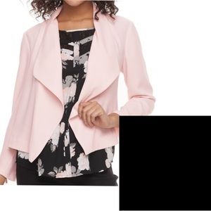 Juniors' Black Candie's Drape Front Moto Jacket